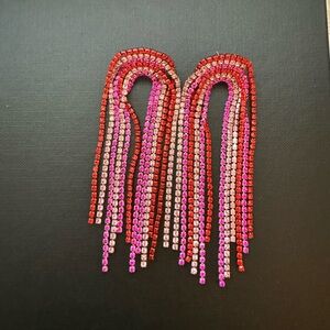 Feed Me Gems Vibrant Red and Pink Dangle Earrings